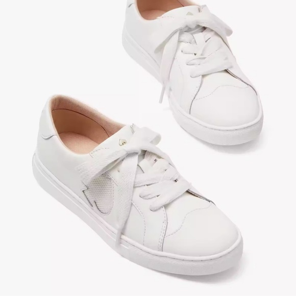 New in Box ♠️ Kate Spade FEZ sneakers - white leather - women's size 7.5 ♠️ - Picture 6 of 7